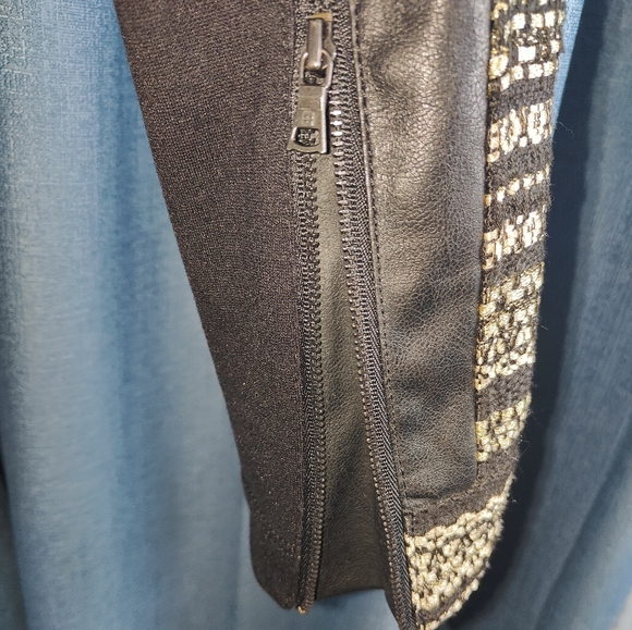 BCBGMaxAzria Leonardo Tweed Metallic Leather Jacket - Picture 12 of 17